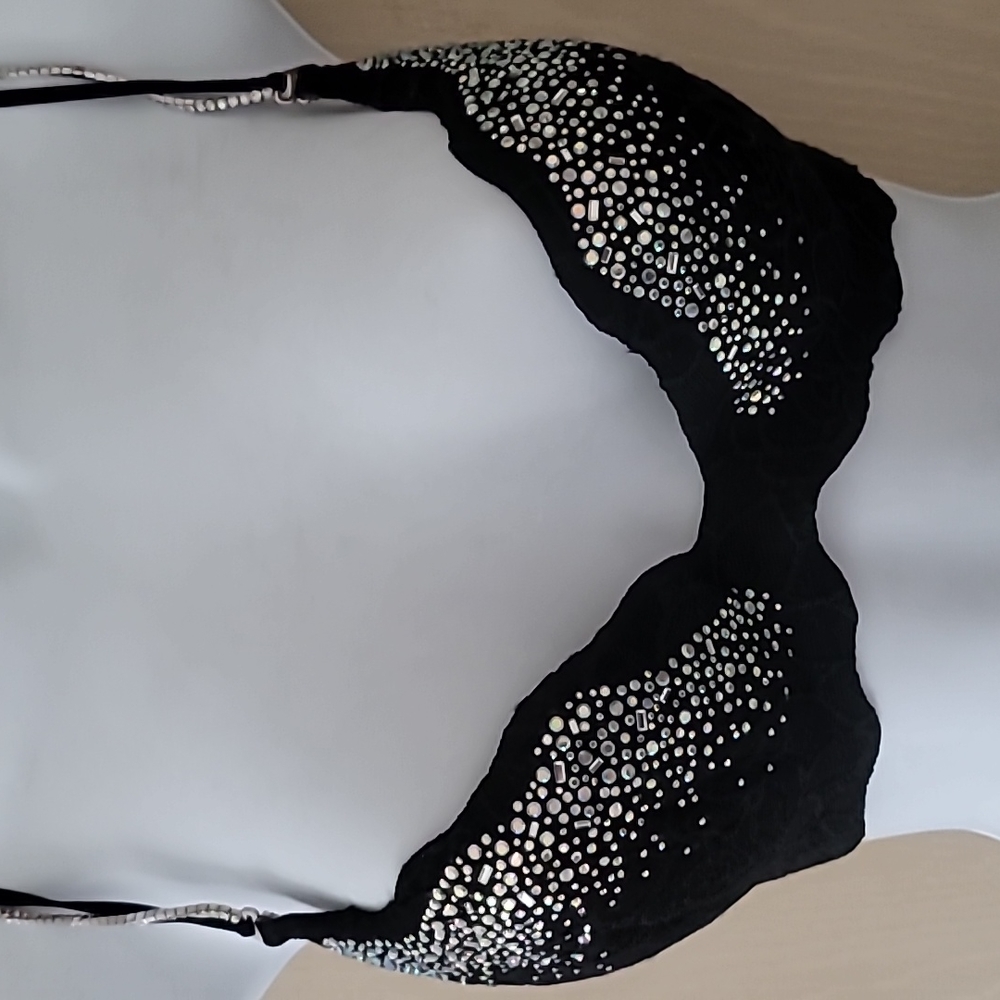 Gorgeous VS Black Lace with Rhinestones size 36 C